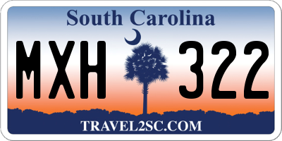 SC license plate MXH322