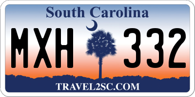 SC license plate MXH332