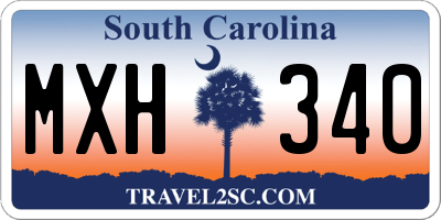 SC license plate MXH340