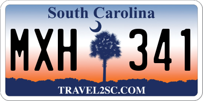 SC license plate MXH341