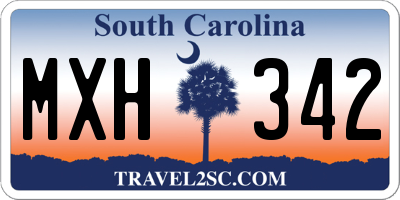 SC license plate MXH342