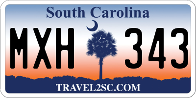 SC license plate MXH343
