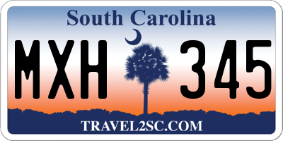 SC license plate MXH345