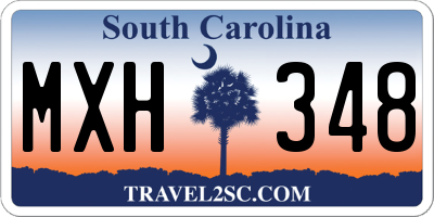 SC license plate MXH348
