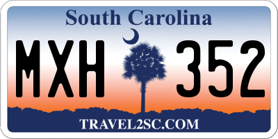 SC license plate MXH352