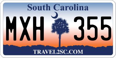 SC license plate MXH355