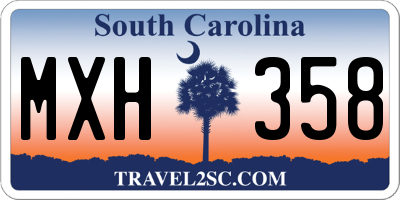 SC license plate MXH358