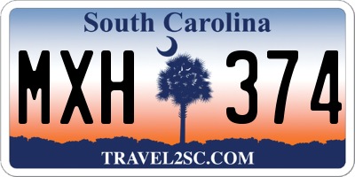 SC license plate MXH374