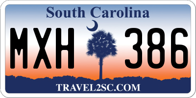 SC license plate MXH386
