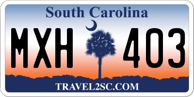SC license plate MXH403