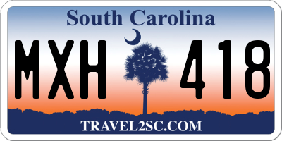 SC license plate MXH418