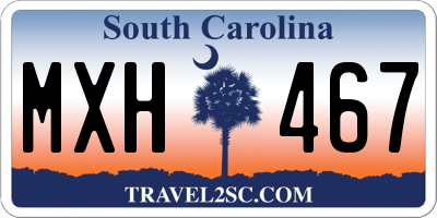 SC license plate MXH467