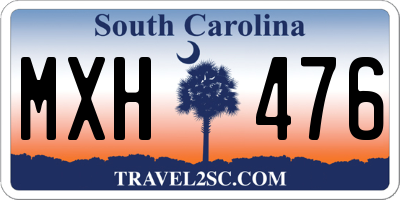 SC license plate MXH476