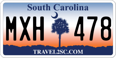 SC license plate MXH478