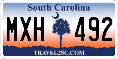 SC license plate MXH492