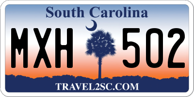 SC license plate MXH502
