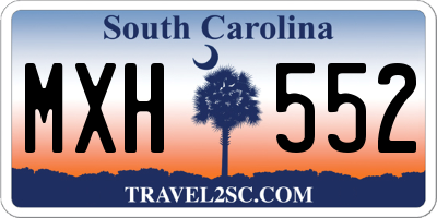SC license plate MXH552
