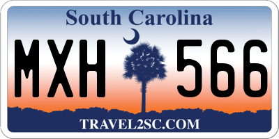 SC license plate MXH566