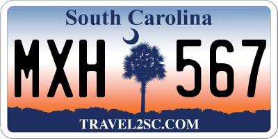 SC license plate MXH567