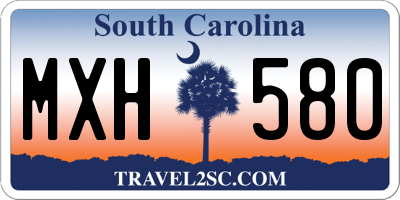 SC license plate MXH580