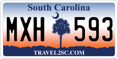 SC license plate MXH593