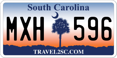 SC license plate MXH596