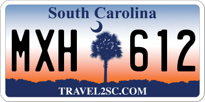 SC license plate MXH612