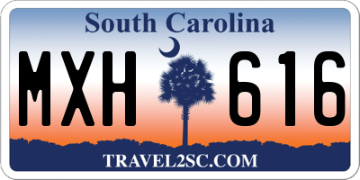 SC license plate MXH616