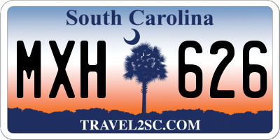 SC license plate MXH626