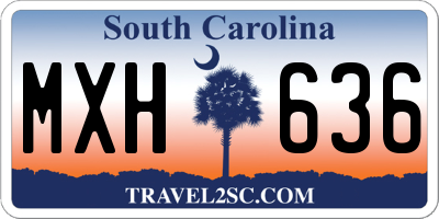 SC license plate MXH636