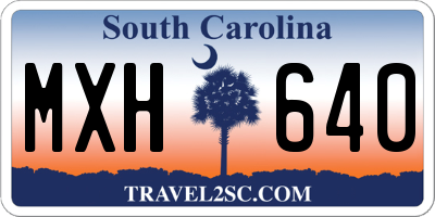 SC license plate MXH640