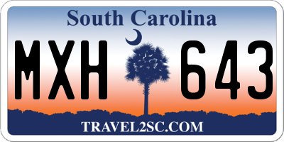 SC license plate MXH643