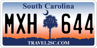SC license plate MXH644