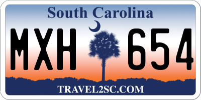 SC license plate MXH654