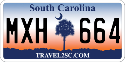SC license plate MXH664