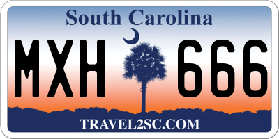 SC license plate MXH666
