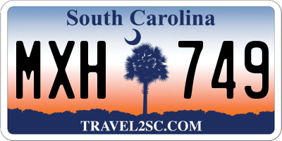 SC license plate MXH749