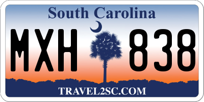 SC license plate MXH838