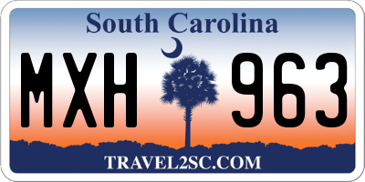 SC license plate MXH963