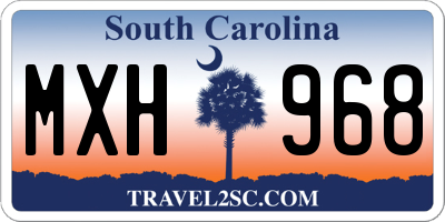 SC license plate MXH968