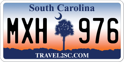 SC license plate MXH976
