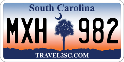 SC license plate MXH982