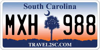 SC license plate MXH988
