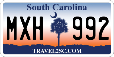 SC license plate MXH992