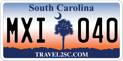 SC license plate MXI040