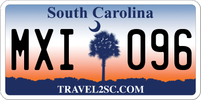SC license plate MXI096