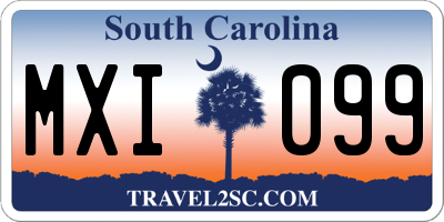 SC license plate MXI099