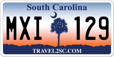 SC license plate MXI129