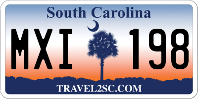 SC license plate MXI198