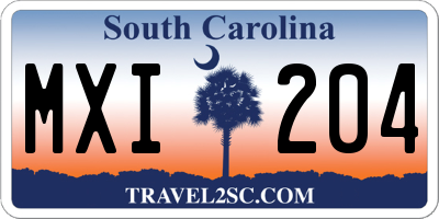 SC license plate MXI204